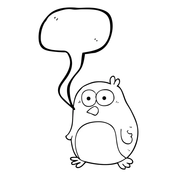 Konuşma kabarcık karikatür robin — Stok Vektör