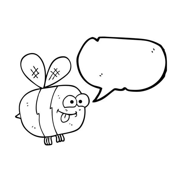 Toespraak bubble cartoon bee — Stockvector