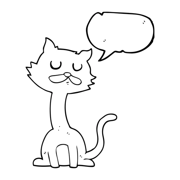 Konuşma kabarcık karikatür kedi — Stok Vektör