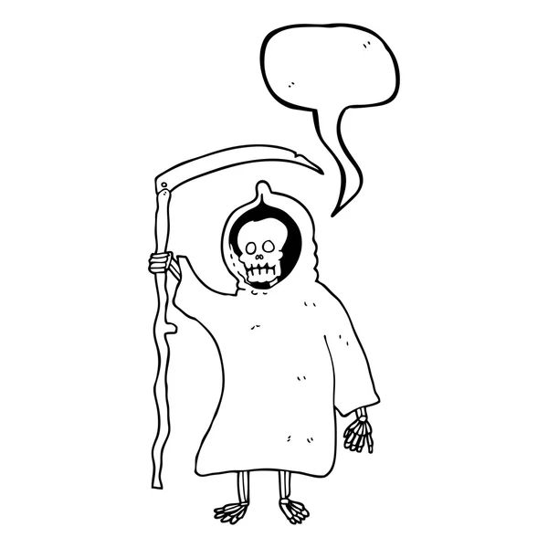 Discours bulle dessin animé fantasmagorique chiffre de la mort — Image vectorielle