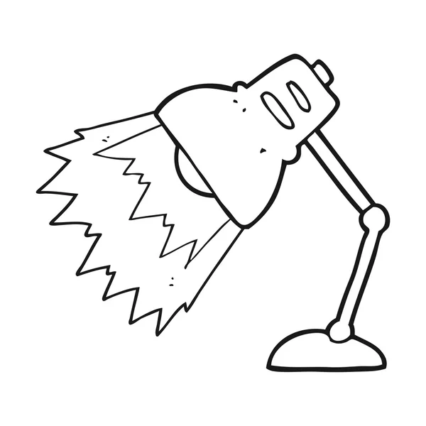 Černé a bílé kreslené svítí lampa — Stockový vektor