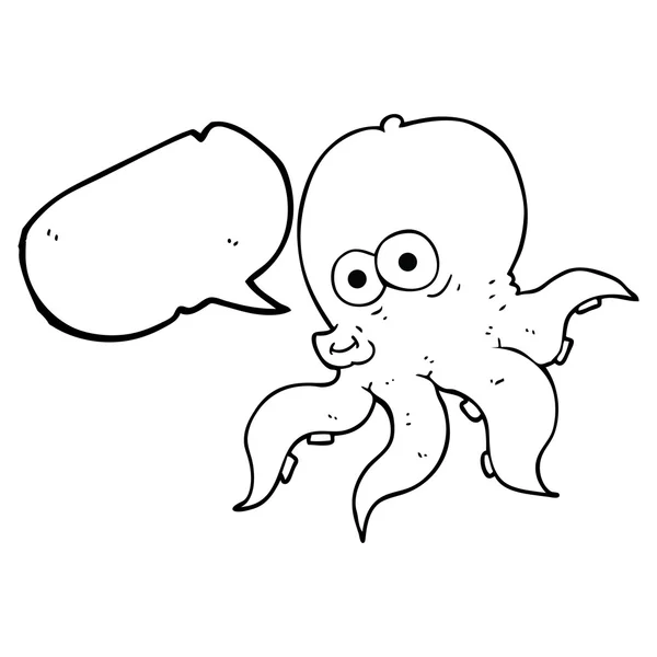 Toespraak bubble cartoon octopus — Stockvector