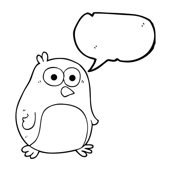 Discours bulle dessin animé pingouin — Image vectorielle
