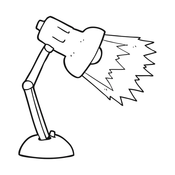 Lámpara de escritorio de dibujos animados en blanco y negro — Vector de stock