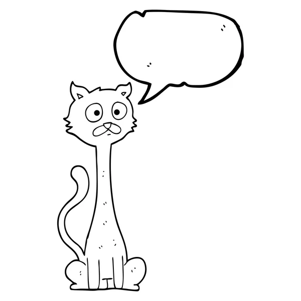 Speech bubble cartoon cat — Stock Vector