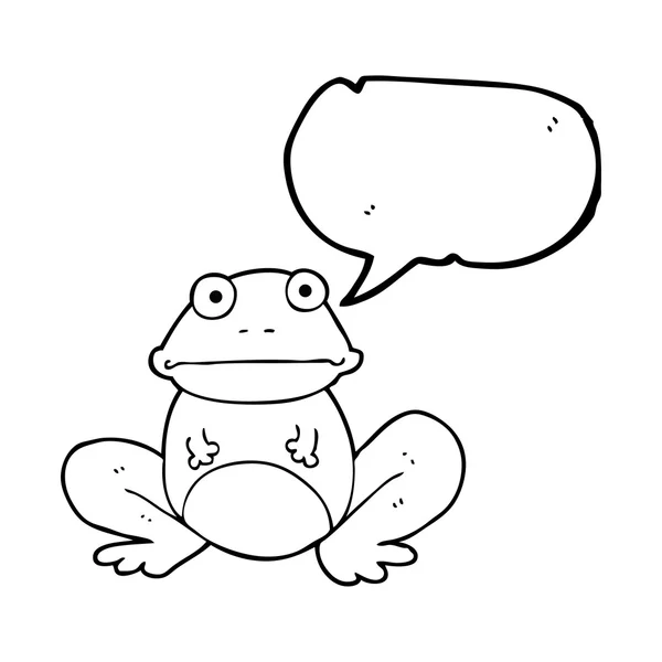 Speech bubble cartoon frog — Stock Vector