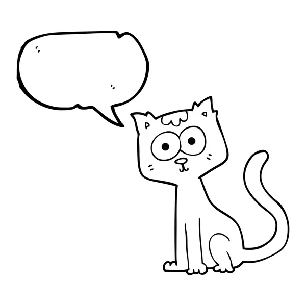 Sprechblase Karikatur Katze — Stockvektor