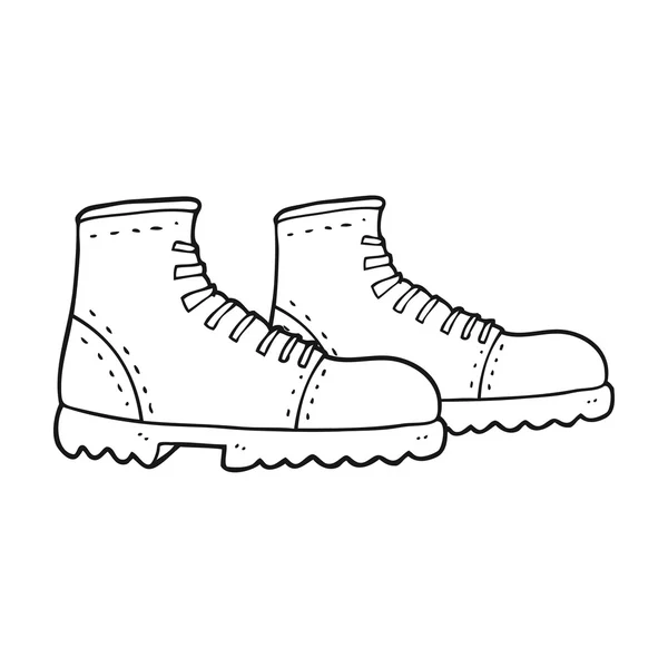 Botas de paseo de dibujos animados en blanco y negro — Archivo Imágenes Vectoriales