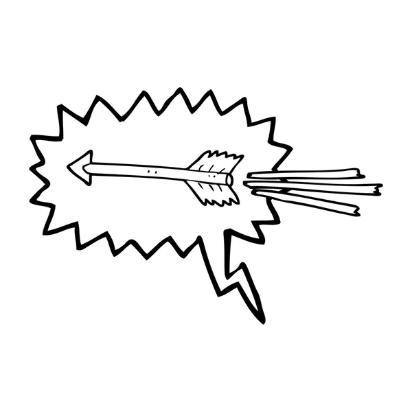 Φούσκα ομιλία γελοιογραφία ιπτάμενο βέλος — Διανυσματικό Αρχείο