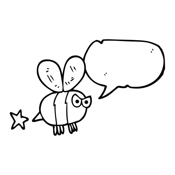Toespraak bubble cartoon angry bee — Stockvector
