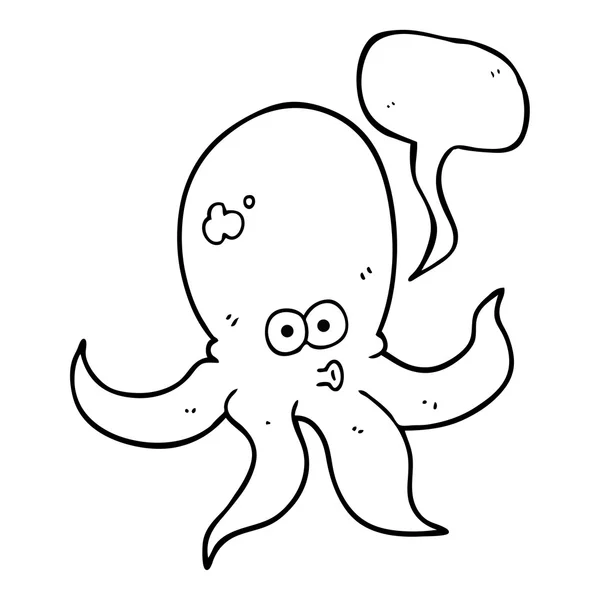 Pulpo de dibujos animados burbuja discurso — Vector de stock