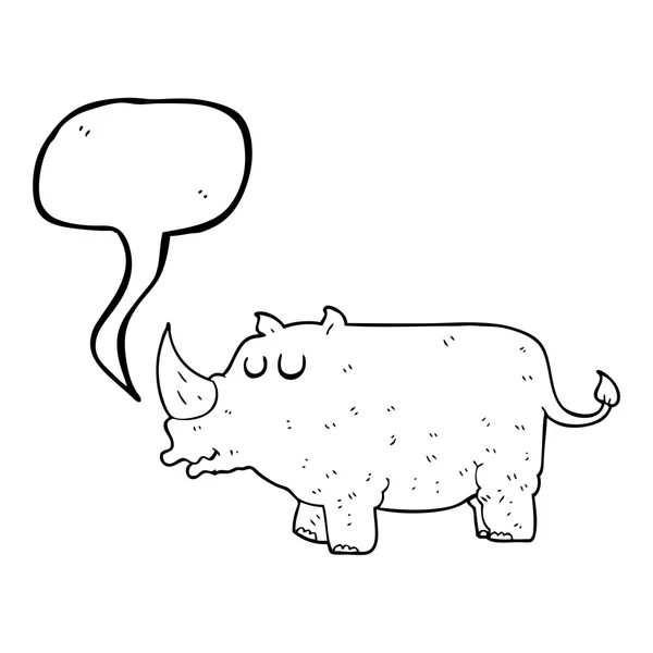 Tal bubbla cartoon rhino — Stock vektor