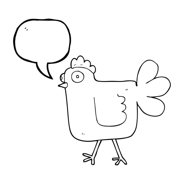 Voz burbuja dibujos animados pollo — Vector de stock