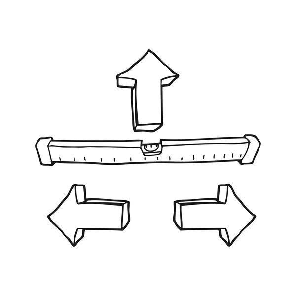 Preto e branco desenhos animados nível reto — Vetor de Stock