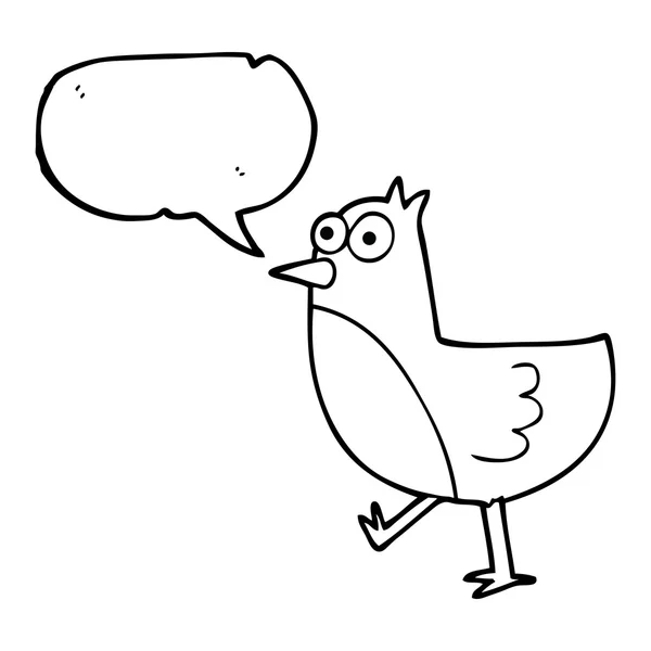 Speech bubble cartoon bird — Stock Vector