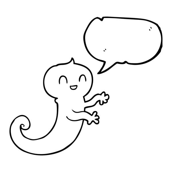 Speech bubble cartoon ghost — Stock Vector