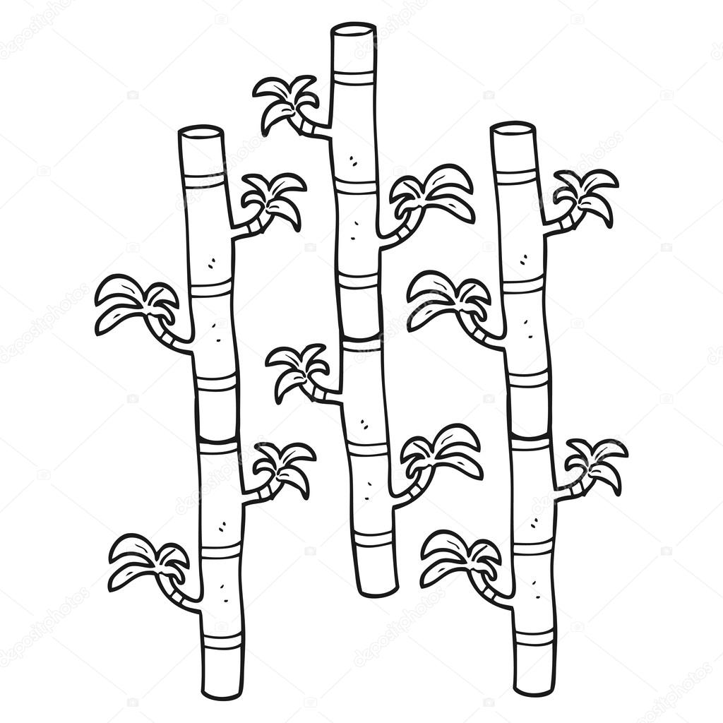 Noir et blanc dessin anim  bambou  image vectorielle par 