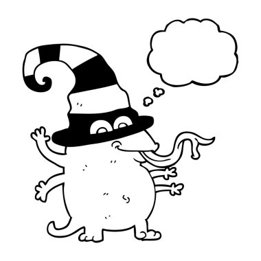 düşünce balonu Cadılar Bayramı uzaylı karikatür