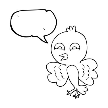 konuşma kabarcık karikatür kuş