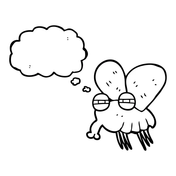 Pensée bulle dessin animé mouche — Image vectorielle