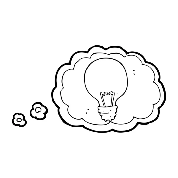 Thought bubble cartoon light bulb — Stock Vector