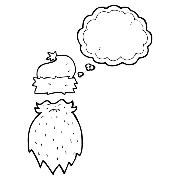 Мыльный пузырь карикатуры на санту и бороду — стоковый вектор