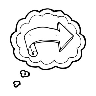 düşünce kabarcık karikatür oku