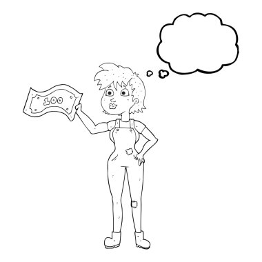 kabarcık karikatür emin çiftçi kadın parası olan düşündüm