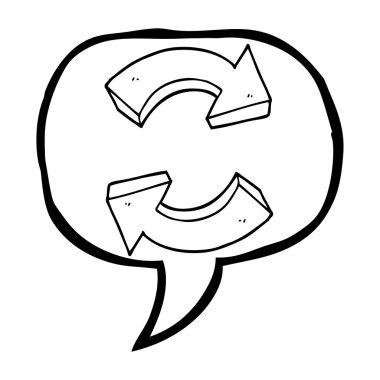 konuşma balonu çizgi film geri dönüşüm okları