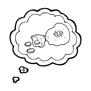 kabarcık karikatür çanta dolusu para sanıyordum