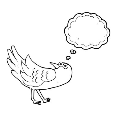 düşünce kabarcık karikatür kuş