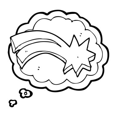 düşünce kabarcık karikatür dekoratif kayan yıldız