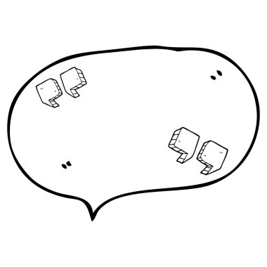 konuşma kabarcık karikatür tırnak işaretleri