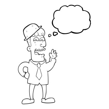 düşünce kabarcık karikatür işadamı