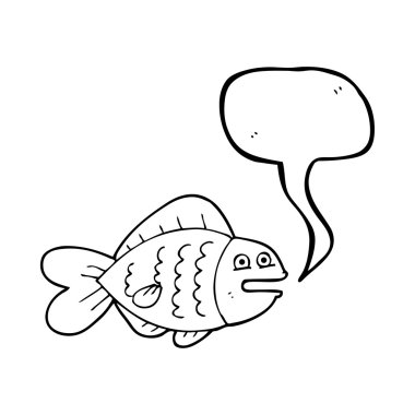 konuşma kabarcık karikatür komik balık