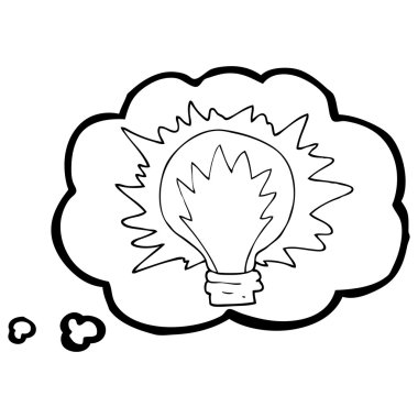 düşünce kabarcık karikatür ampul