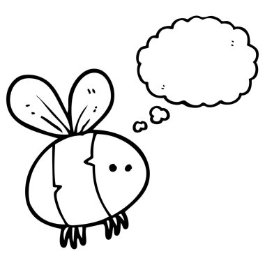 düşünce kabarcık karikatür arı