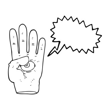 konuşma balonu çizgi film ürkütücü eliyle göz küresi