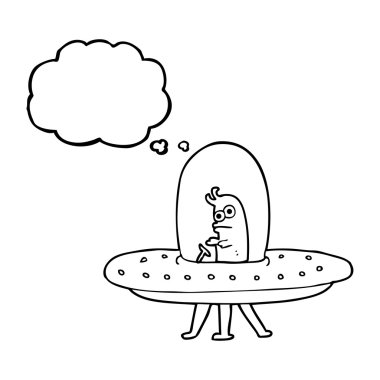 düşünce kabarcık karikatür uçan daire