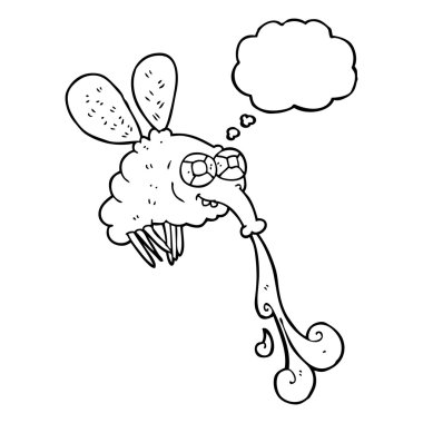 düşünce kabarcık karikatür brüt sinek