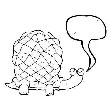 konuşma kabarcık karikatür kaplumbağa