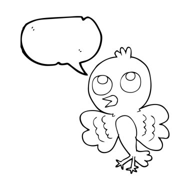 konuşma kabarcık karikatür kuş