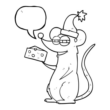 konuşma balonu karikatür Noel fare