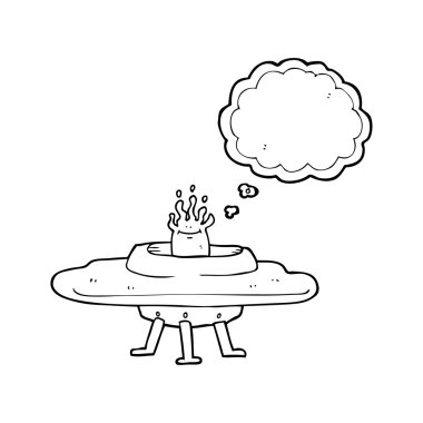 düşünce kabarcık karikatür uçan daire