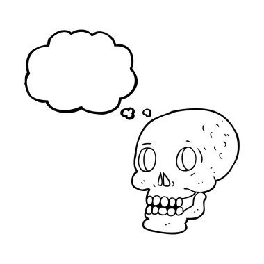 düşünce balonu çizgi film halloween kafatası