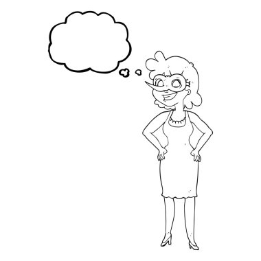 kabarcık karikatür kadın maske takıyor sanıyordum