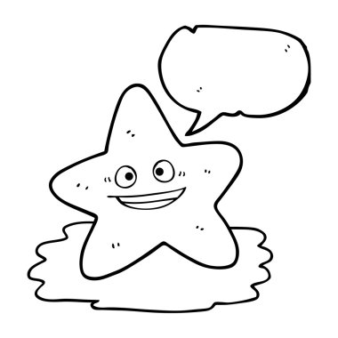 konuşma kabarcık karikatür denizyıldızı