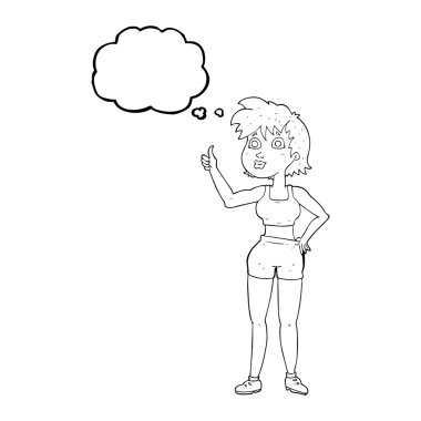 kabarcık karikatür mutlu jimnastik salonu kadın sanıyordum