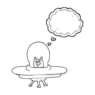 düşünce kabarcık karikatür uzay gemisi