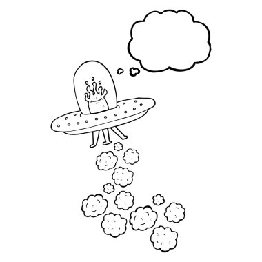 düşünce kabarcık karikatür uçan daire